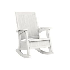 Suncast Storage Ice Cube Plastic Frame Rocking Chair with Solid Seat
