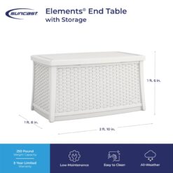 Suncast Resin Ice Cube 34-in W x 18-in H Hinged Top Coffee Table