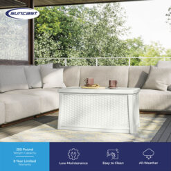 Suncast Resin Ice Cube 34-in W x 18-in H Hinged Top Coffee Table