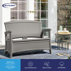 Suncast Elements 47-in W Casual Dove Gray 2-seater Storage Loveseat