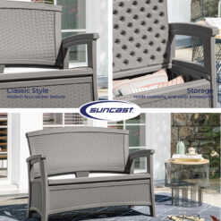 Suncast Elements 47-in W Casual Dove Gray 2-seater Storage Loveseat