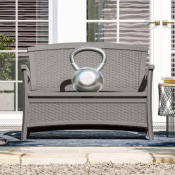 Suncast Elements 47-in W Casual Dove Gray 2-seater Storage Loveseat