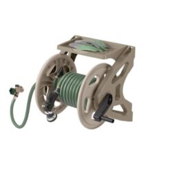 Suncast ome & KitchenHose Handler Resin Wall Mount Retractable Hose Reel Taupe 200 ft Capacity