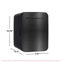 Frigidaire Retro 10L Mini Personal Refrigerator, 15-Can Capacity Mini Fridge for Beverages and Skincare, Black Stainless Steel