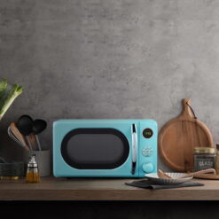 Galanz 0.7 Cu ft Retro Countertop Microwave Oven, 700 Watts, Blue, New