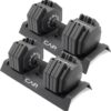 CAP ADJUSTABELL Adjustable Dumbbell Weights - Singles & Pairs | 12.5 lb, 25 lb & 55 lb | Multiple Handle Options