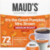 Maud's Decaf Pumpkin Spice Flavored Coffee Pods, 72 ct, Medium Roast Flavored Coffee in Single Serve Pods – 100% Arabica Coffee, Compatible with Keurig K Cups Maker