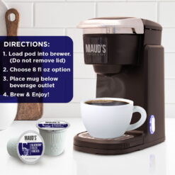 Maud's Blueberry Coffee Pods, Blueberry Fields Forever, Compatible w/ K-Cup Brewers, 50ct