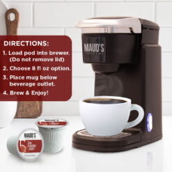 Maud's Cherry Flavored Coffee Pods, 50ct, Medium Roast Flavored Coffee in Single Serve Pods – 100% Arabica Beans, Compatible with Keurig K Cups Maker
