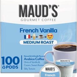 Maud's French Vanilla Coffee Pods, Classic Vanilla, Compatible w/ K-Cup Brewers, 100ct