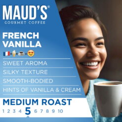 Maud's French Vanilla Coffee Pods, Classic Vanilla, Compatible w/ K-Cup Brewers, 100ct
