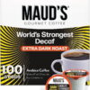 Maud's World's Strongest Decaf Coffee Pods, 100 ct, Decaffeinated Dark Roast Coffee in Single Serve Pods – 100% Arabica Beans, Compatible with Keurig K Cups Maker
