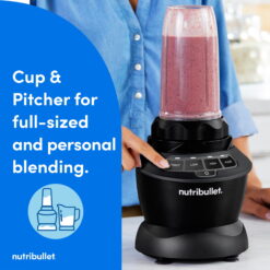 nutribullet Blender Combo with Serve Cups, NBF10500AK Matte Black, 1000W
