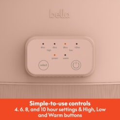 bella 6 Qt Digital Programmable Slow Cooker with Ceramic Nonstick Coating, Adjustable Temperature & Cooking Time, Dishwasher Safe Pot & Tempered Glass Lid, Blossom