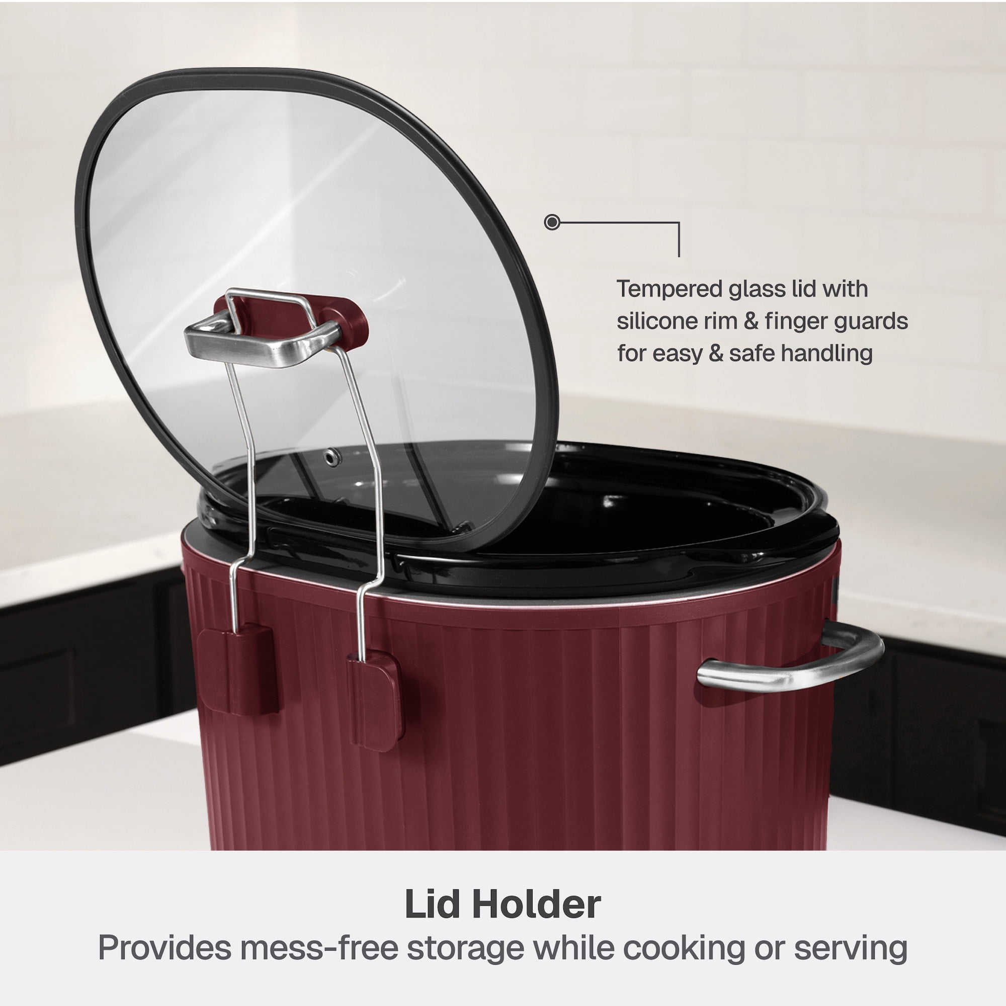 Thyme & Table 6QT Programmable Slow Cooker, Cabernet Red - Image 6