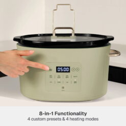 Thyme & Table 6QT Programmable Slow Cooker, Eucalyptus Green