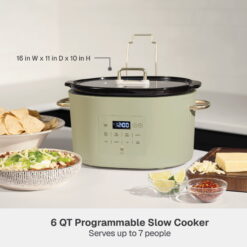 Thyme & Table 6QT Programmable Slow Cooker, Eucalyptus Green