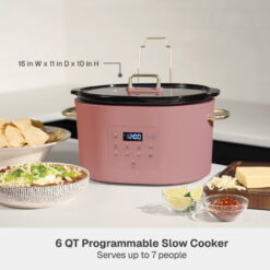Thyme & Table 6QT Programmable Slow Cooker, Faded Rose