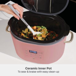 Thyme & Table 6QT Programmable Slow Cooker, Faded Rose
