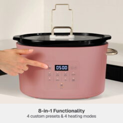 Thyme & Table 6QT Programmable Slow Cooker, Faded Rose