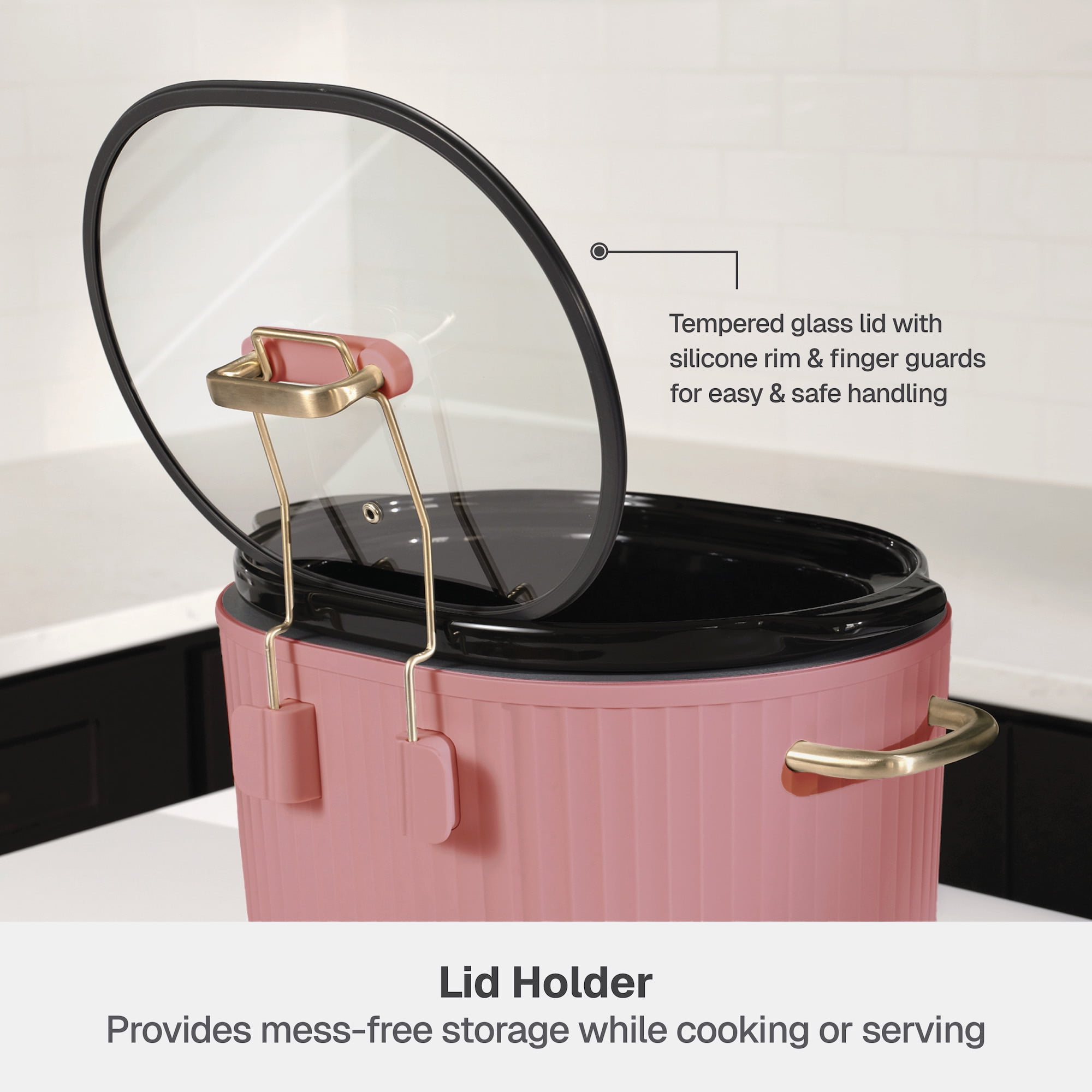 Thyme & Table 6QT Programmable Slow Cooker, Faded Rose