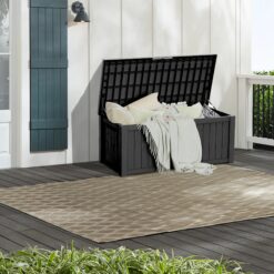 Yardgrace 150 Gallons Water Resistant Resin Lockable Deck Box