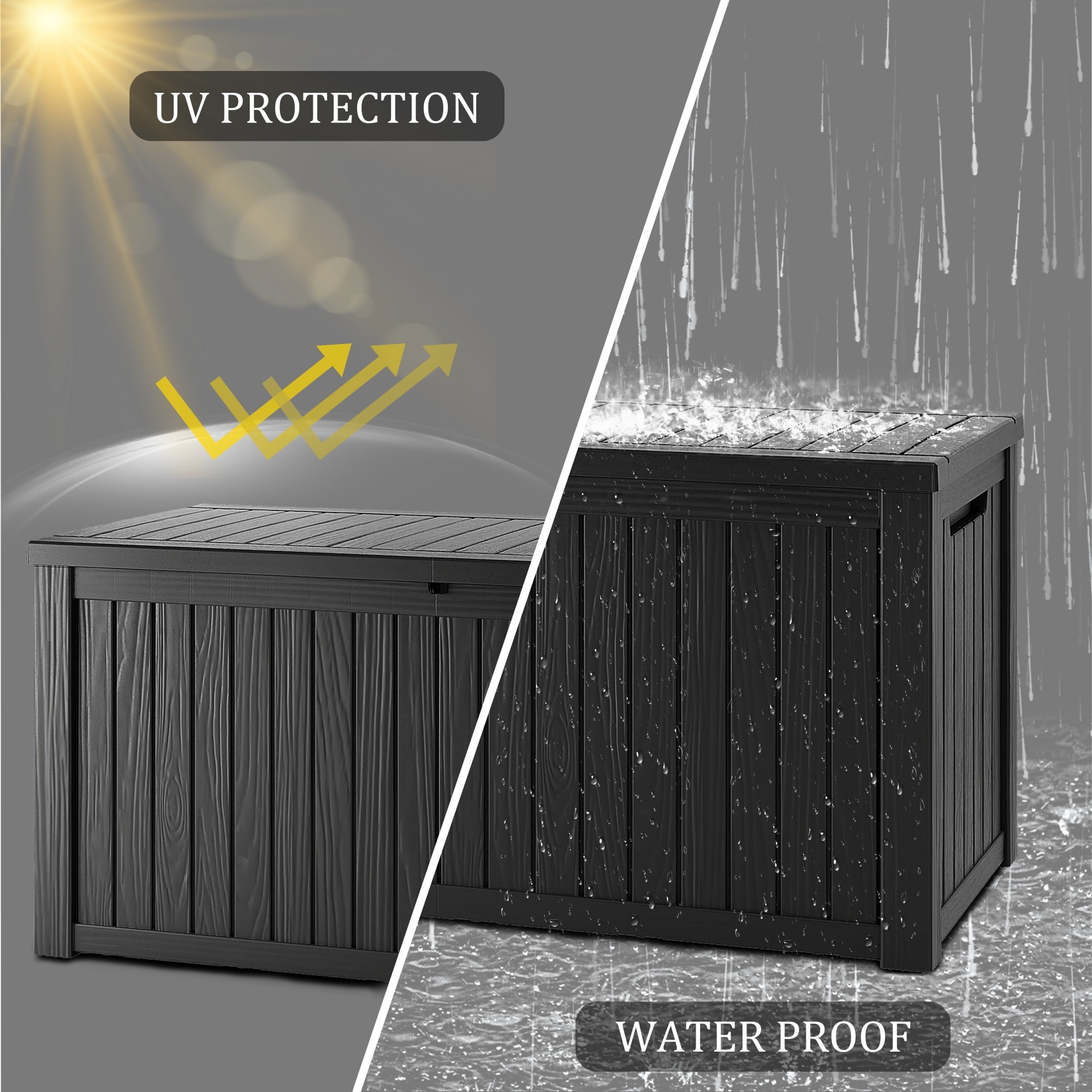 Yardgrace 150 Gallons Water Resistant Resin Lockable Deck Box
