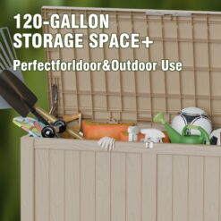 Yardgrace 150 Gallons Water Resistant Resin Lockable Deck Box