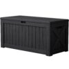 Patiowell 120-Gallon Black Plastic Deck Box