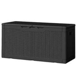 Patiowell 105-Gallon Black Plastic Deck Box