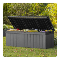 Keter Darwin Outdoor Storage 100-Gallon Grey Plastic Deck Box