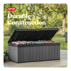 Keter Darwin Outdoor Storage 100-Gallon Grey Plastic Deck Box