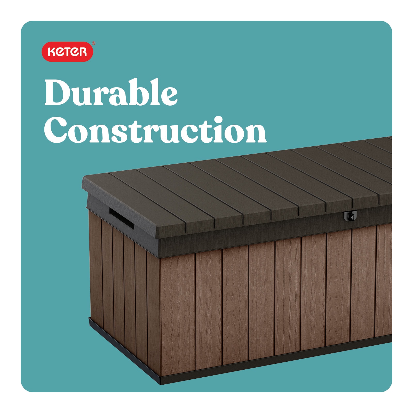 Keter Darwin Durable Outdoor Storage 100-Gallon Brown Plastic Deck Box