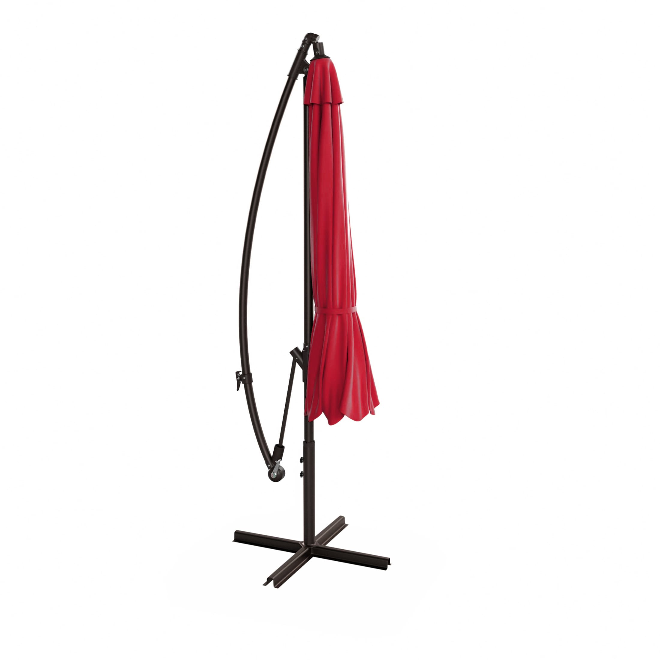 Westin Furniture 10-ft Steel Red No-tilt Cantilever Patio Umbrella with Base