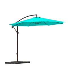 Westin Furniture 10-ft Steel Green No-tilt Cantilever Patio Umbrella with Base