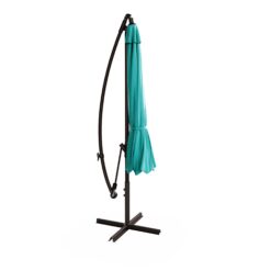 Westin Furniture 10-ft Steel Green No-tilt Cantilever Patio Umbrella with Base