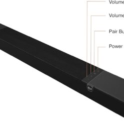 Klipsch Flexus CORE 200 3.1.2 Channel Powered by Onkyo Bluetooth Sound Bar with Dolby Atmos and Custom Tuned Bass - Black, 44