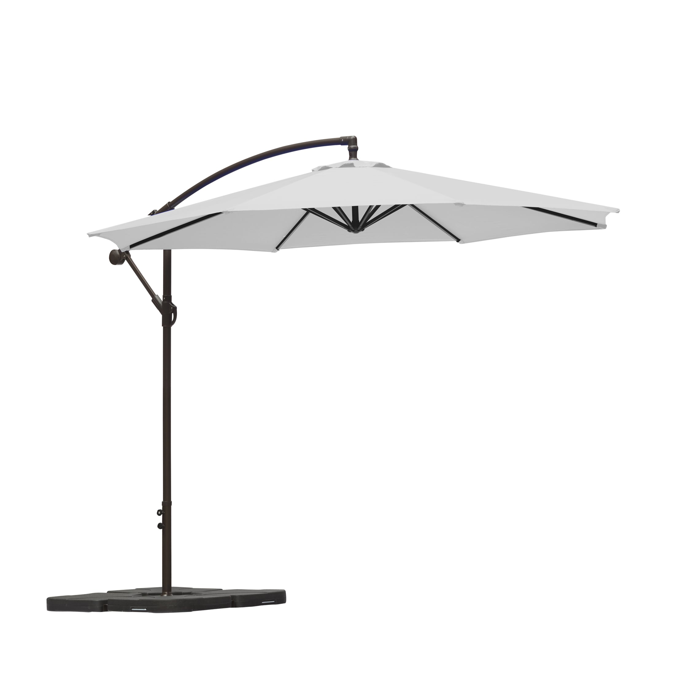 Westin Furniture 10-ft Steel White No-tilt Cantilever Patio Umbrella with Base