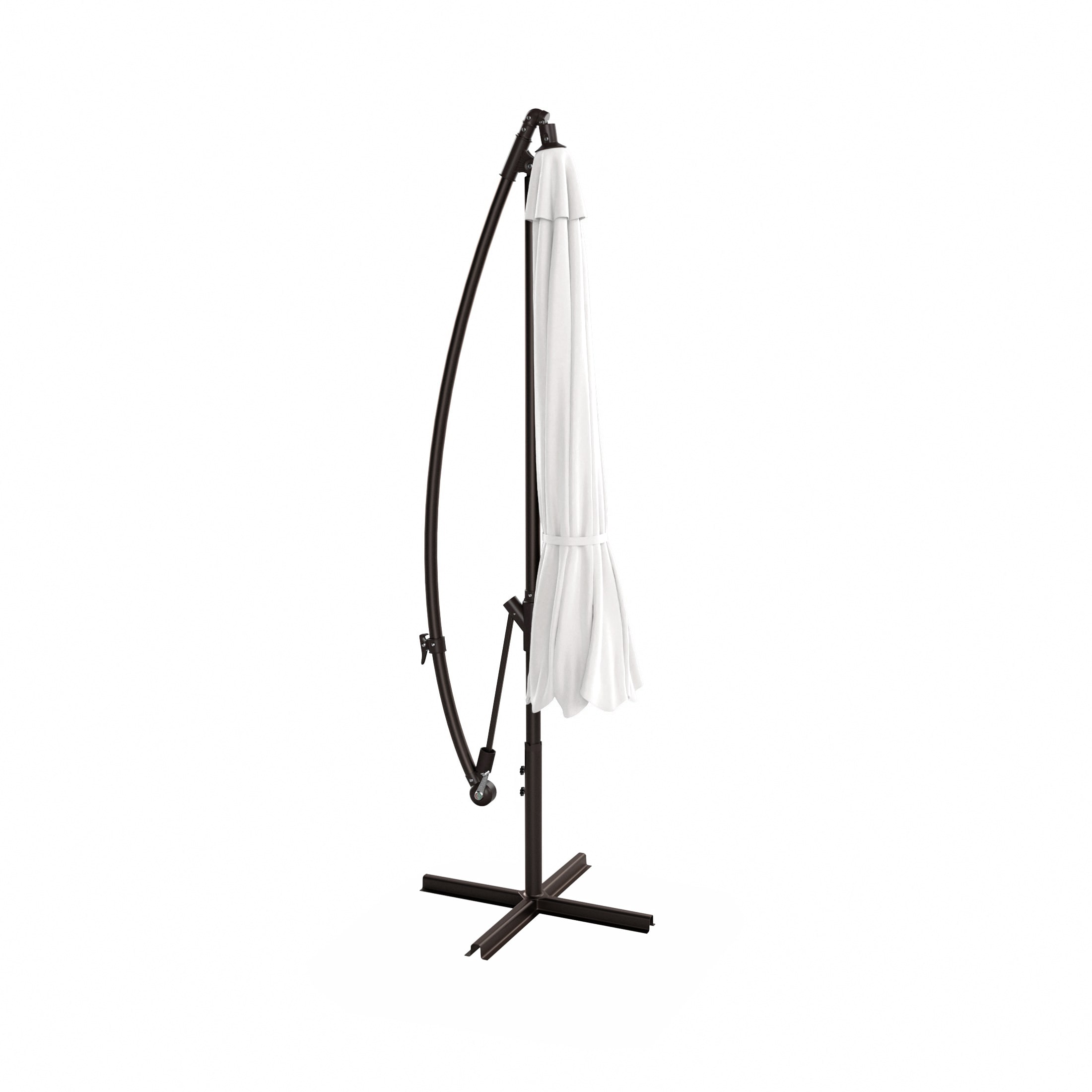 Westin Furniture 10-ft Steel White No-tilt Cantilever Patio Umbrella with Base