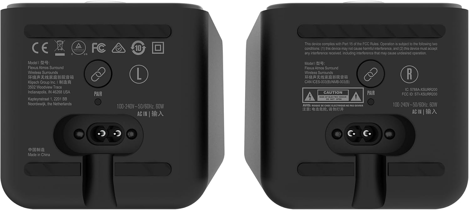 Klipsch Flexus SURR 200 Dolby Atmos Enhanced Surround Speakers - Black. Works Exclusively with Klipsch Flexus Sound Bars