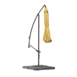Westin Furniture 10-Feet Steel Beige No-tilt Cantilever Patio Umbrella with Base