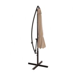 Westin Furniture 10-Feet Steel Beige No-tilt Cantilever Patio Umbrella with Base
