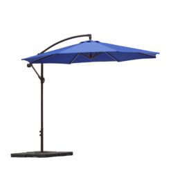 Westin Furniture 10-Feet Steel Blue No-tilt Cantilever Patio Umbrella with Base