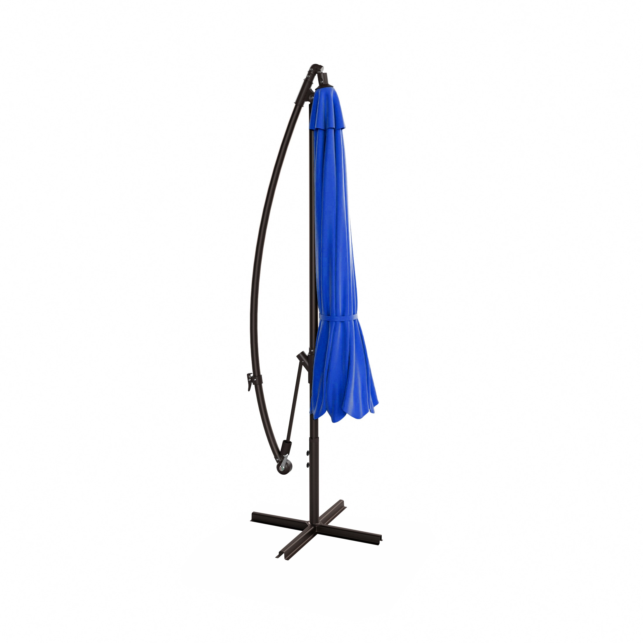 Westin Furniture 10-Feet Steel Blue No-tilt Cantilever Patio Umbrella with Base