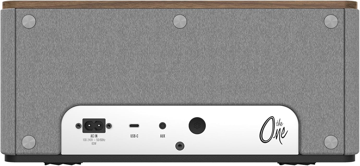 Klipsch The One Plus Premium Bluetooth Speaker System with Two 2.25” Full Range Drivers, 4.5” Woofer, Bluetooth 5.3 with Up to 40 ft. of Distance, Walnut