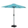 Westin Furniture 9-Feet Steel Green Push-button Tilt Garden Patio Umbrella with Base