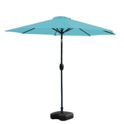 Westin Furniture 9-Feet Steel Green Push-button Tilt Garden Patio Umbrella with Base