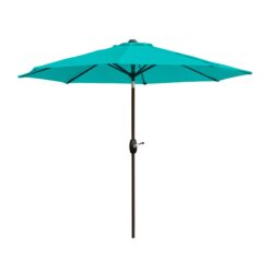 Westin Furniture 9-Feet Steel Green Push-button Tilt Garden Patio Umbrella with Base
