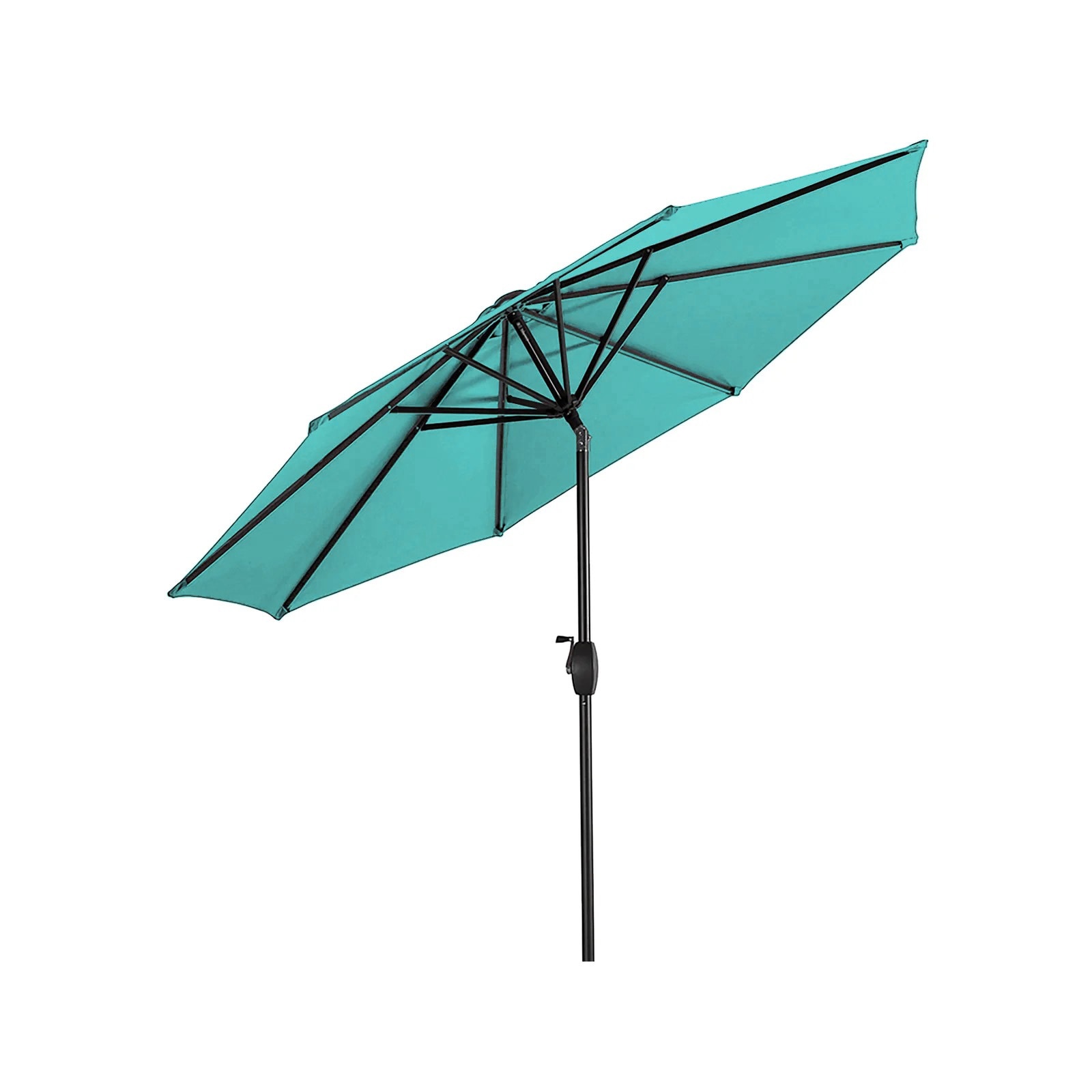 Westin Furniture 9-Feet Steel Green Push-button Tilt Garden Patio Umbrella with Base