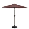Westin Furniture 9-ft Steel Brown Push-button Tilt Garden Patio Umbrella with Base